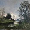 Pamono Giuseppe Zago, the Little Gray House, 1890s, Oil on Canvas> Impressionist