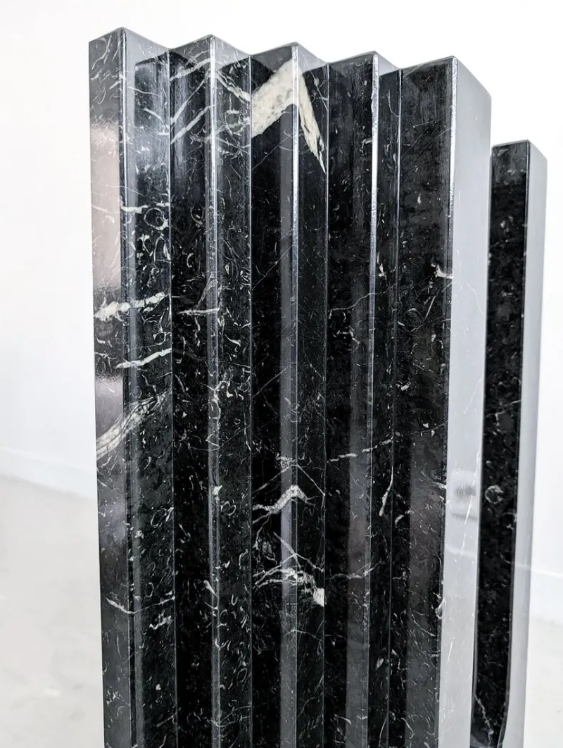 Clearance Pamono Glass & Black Marble Dining Table by Carlo Scarpa for Cattelan, 1970s