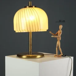 Best Pamono Glass and Brass Table Lamp, 1970