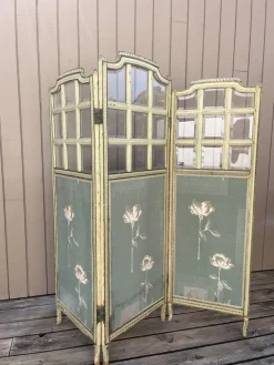 New Pamono Glass and Fabric Screen, 1920s