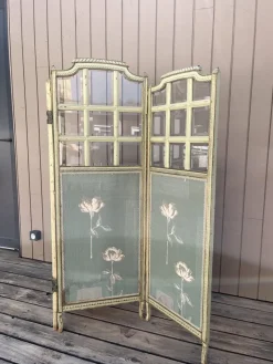 New Pamono Glass and Fabric Screen, 1920s