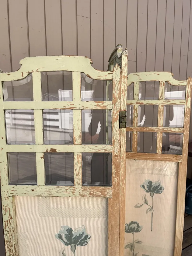 New Pamono Glass and Fabric Screen, 1920s