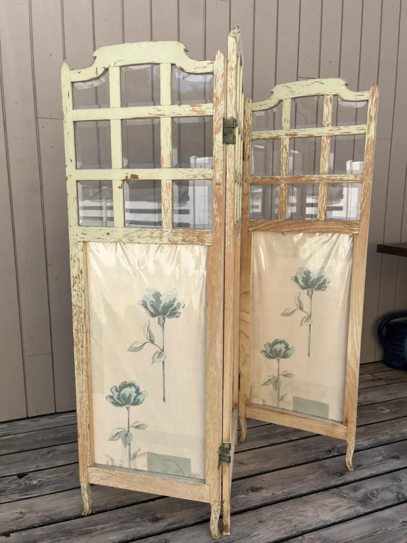 New Pamono Glass and Fabric Screen, 1920s