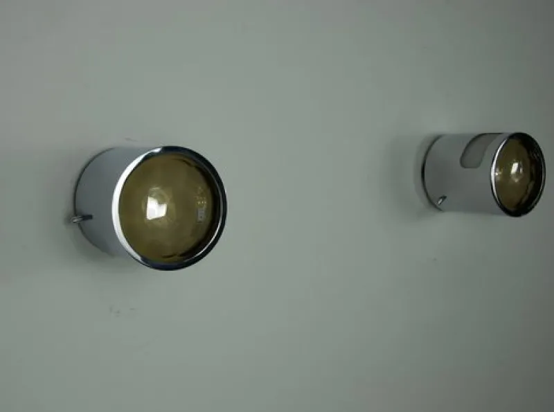 Sale Pamono Glass and Metal Wall Lights from Veca, 1960s, Italy, Set of 2