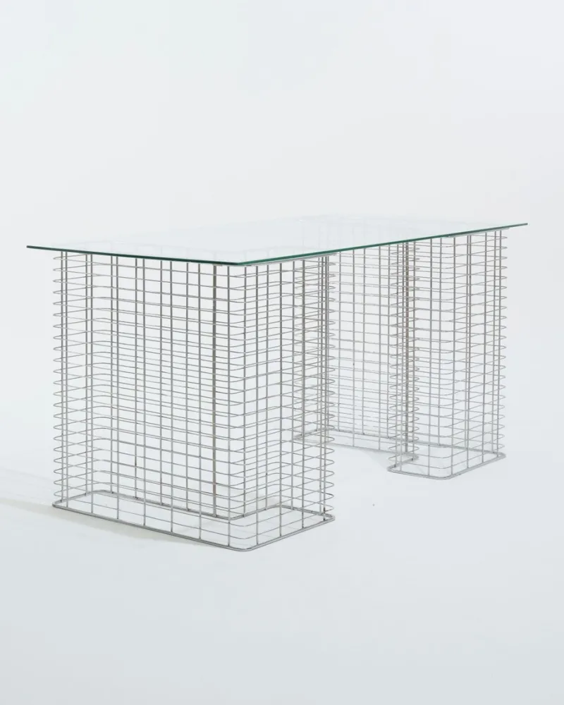 Online Pamono Glass and Metal Wire Desk by Terence Conran for Habitat, 1980s