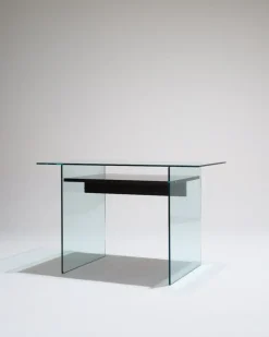 Hot Pamono Glass and Wood Desk from Artelano, 1980s