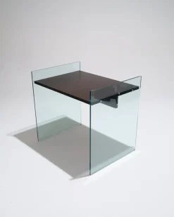 Hot Pamono Glass and Wood Desk from Artelano, 1980s