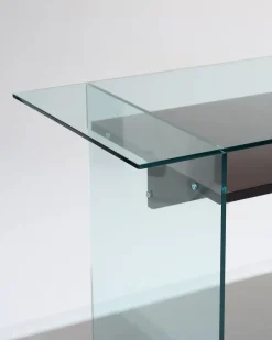 Hot Pamono Glass and Wood Desk from Artelano, 1980s