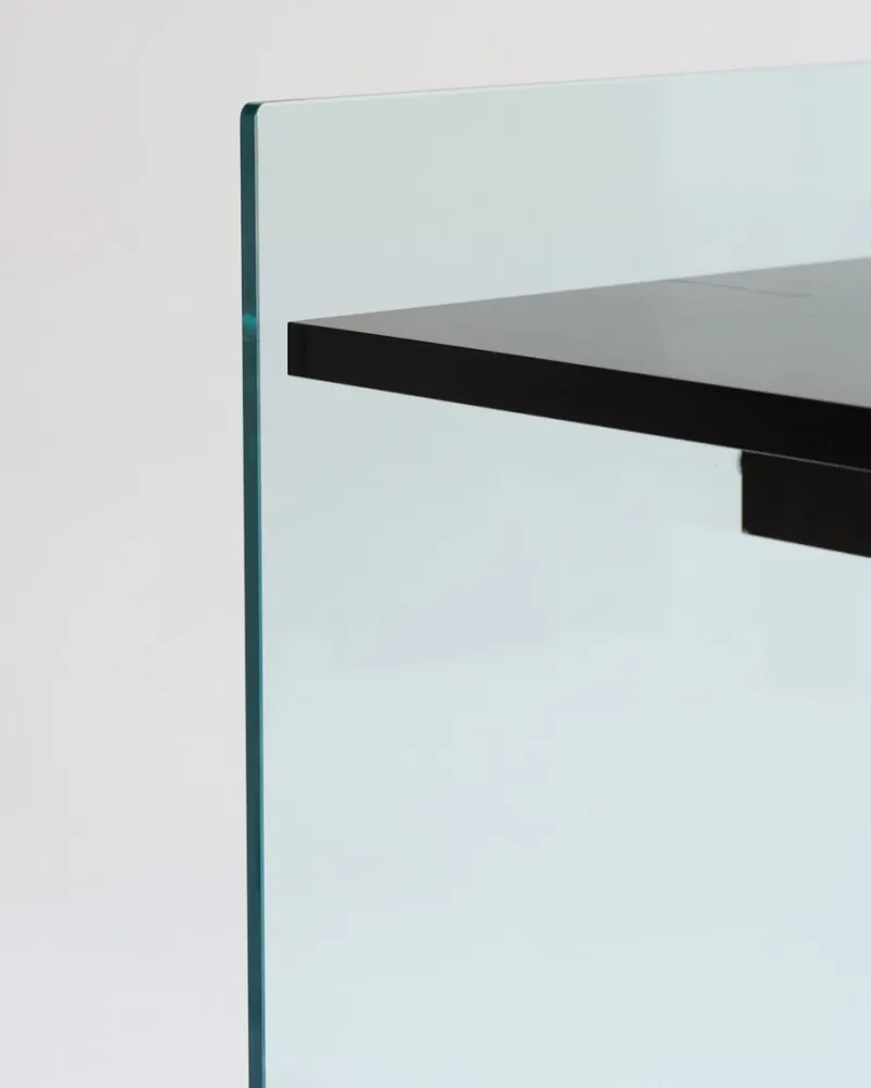 Hot Pamono Glass and Wood Desk from Artelano, 1980s