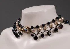 New Pamono Glass Bead Necklace with Colored Drops, France, 1960s