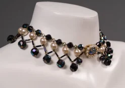 New Pamono Glass Bead Necklace with Colored Drops, France, 1960s