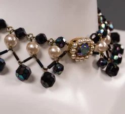 New Pamono Glass Bead Necklace with Colored Drops, France, 1960s