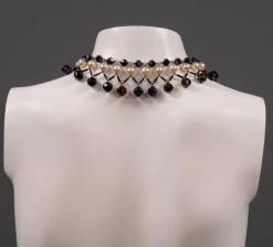 New Pamono Glass Bead Necklace with Colored Drops, France, 1960s