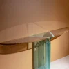 Clearance Pamono Glass Console Table by Luigi Massoni for Gallotti & Radice, 1980s