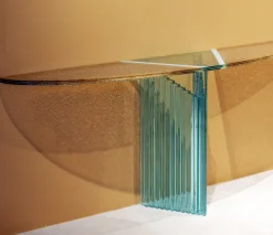 Clearance Pamono Glass Console Table by Luigi Massoni for Gallotti & Radice, 1980s