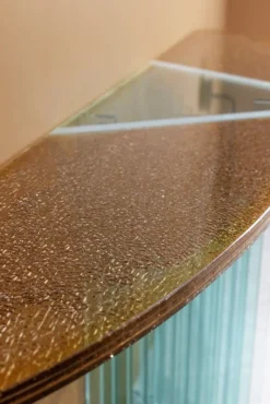 Clearance Pamono Glass Console Table by Luigi Massoni for Gallotti & Radice, 1980s