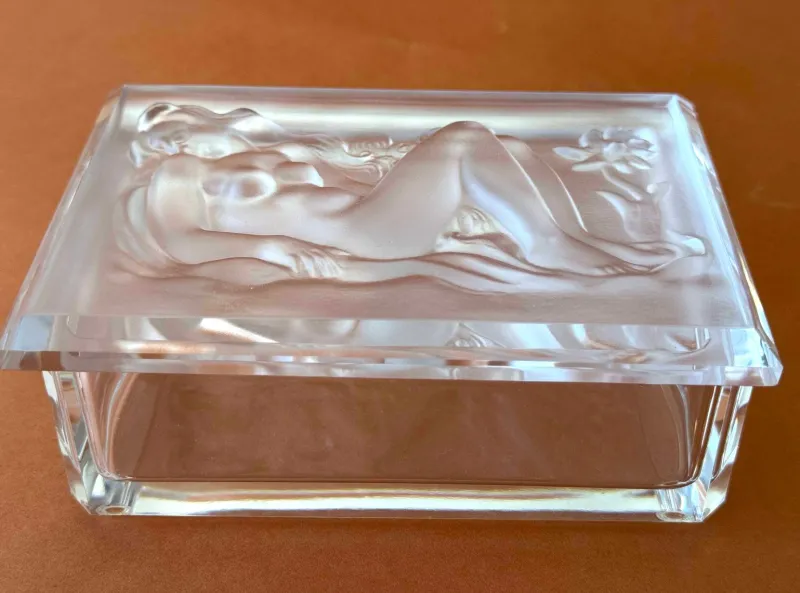 Pamono Glass Decorative Jewellery and Trinket Box by H.Hofmann> Trunks, Crates & Baskets