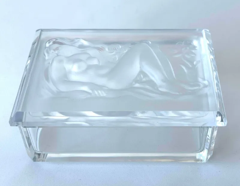 Pamono Glass Decorative Jewellery and Trinket Box by H.Hofmann> Trunks, Crates & Baskets