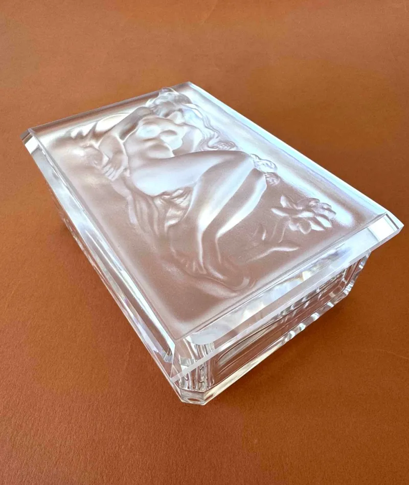 Pamono Glass Decorative Jewellery and Trinket Box by H.Hofmann> Trunks, Crates & Baskets