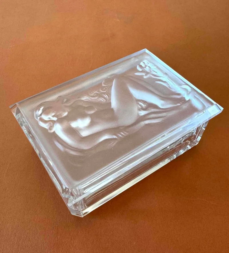 Pamono Glass Decorative Jewellery and Trinket Box by H.Hofmann> Trunks, Crates & Baskets