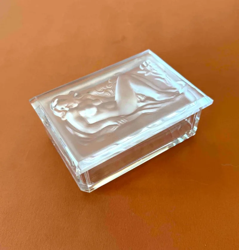 Pamono Glass Decorative Jewellery and Trinket Box by H.Hofmann> Trunks, Crates & Baskets