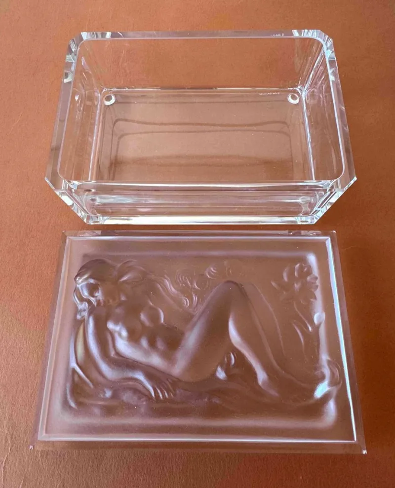 Pamono Glass Decorative Jewellery and Trinket Box by H.Hofmann> Trunks, Crates & Baskets