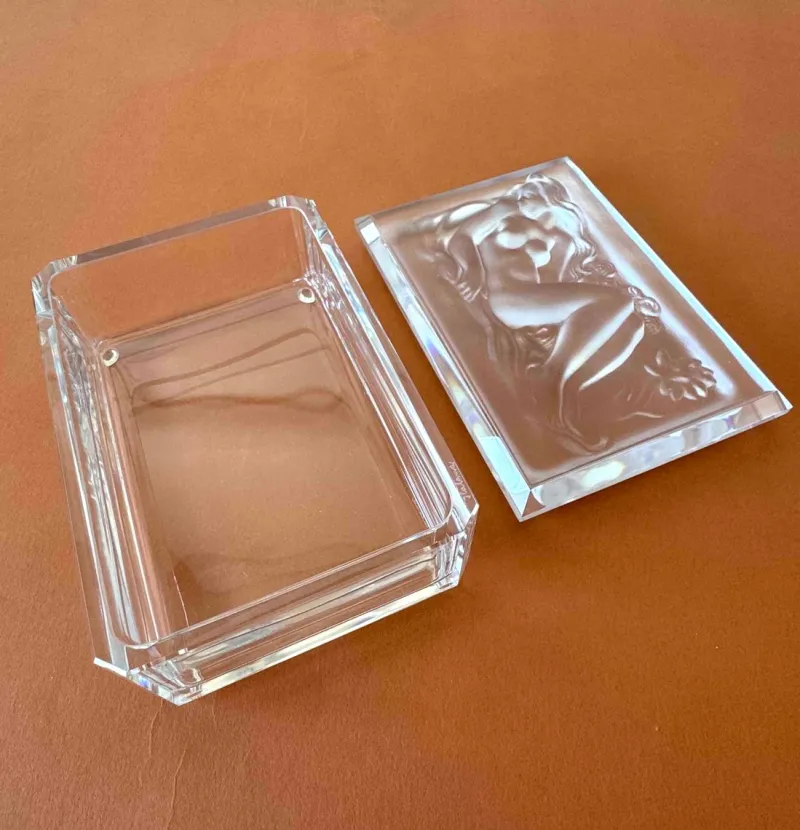 Pamono Glass Decorative Jewellery and Trinket Box by H.Hofmann> Trunks, Crates & Baskets