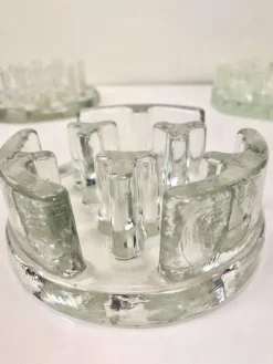 Pamono Glass Food or Tea Warmers, Germany, 1970s, Set of 3><noscript><img width=