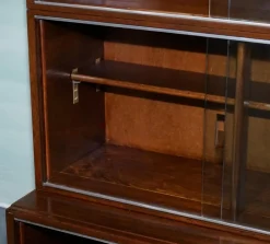 Clearance Pamono Glass Front 3-Tier Barrister Bookcase Cabinet from Minty of Oxford, 1930s