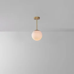 Clearance Pamono Glass Globe Opal 30 Pendant Light by Schwung