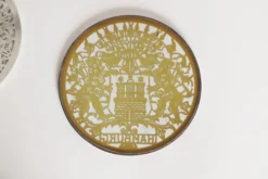 Pamono Glass Hamburg State Coat of Arms Coasters in Sterling Silver, 1960s, Set of 7><noscript><img width=