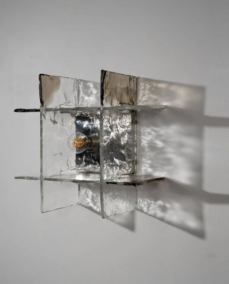 Pamono Glass Model Ice Wall Light by Carlo Nason for AV Mazzega, 1970> Wall Lights & Sconces