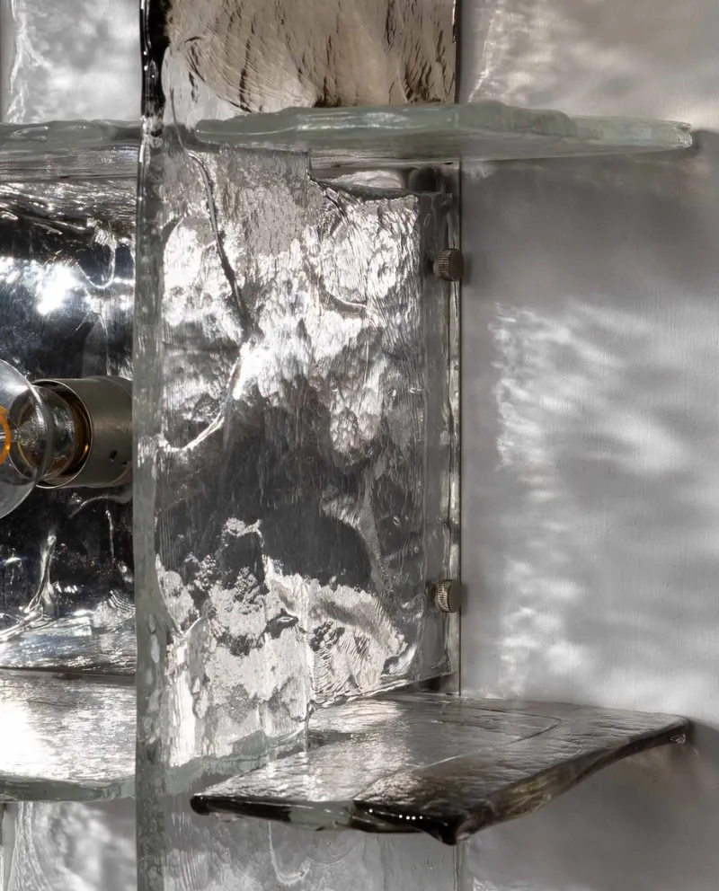 Pamono Glass Model Ice Wall Light by Carlo Nason for AV Mazzega, 1970> Wall Lights & Sconces