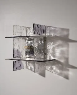 Pamono Glass Model Ice Wall Light by Carlo Nason for AV Mazzega, 1970