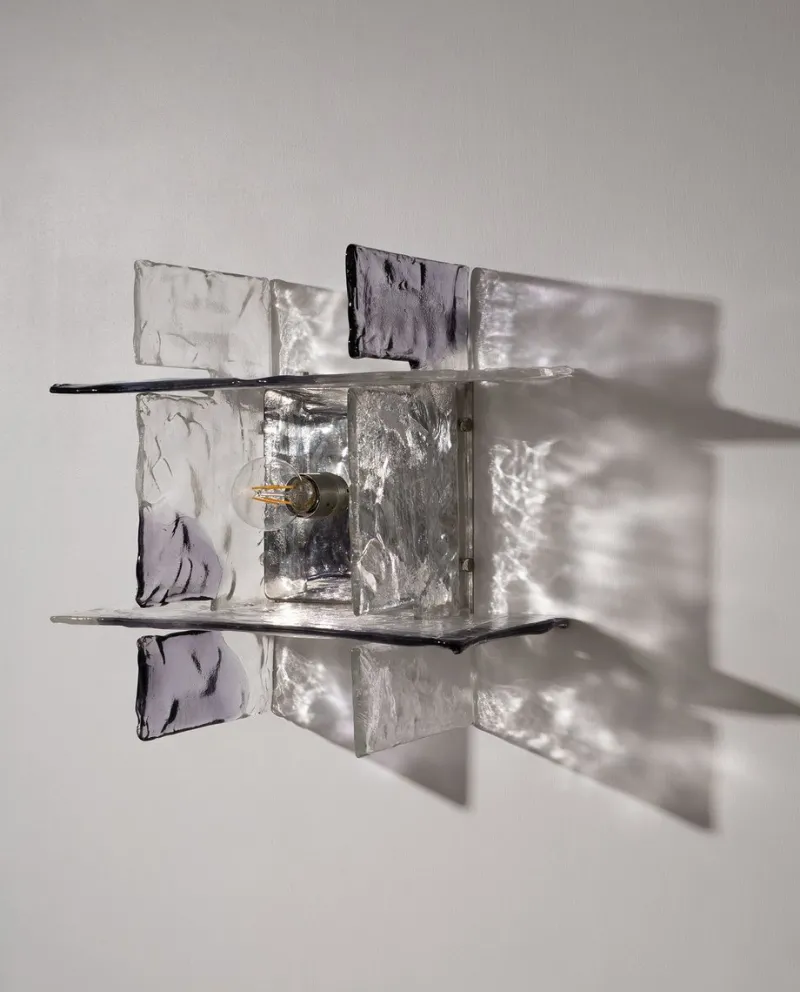 Pamono Glass Model Ice Wall Light by Carlo Nason for AV Mazzega, 1970