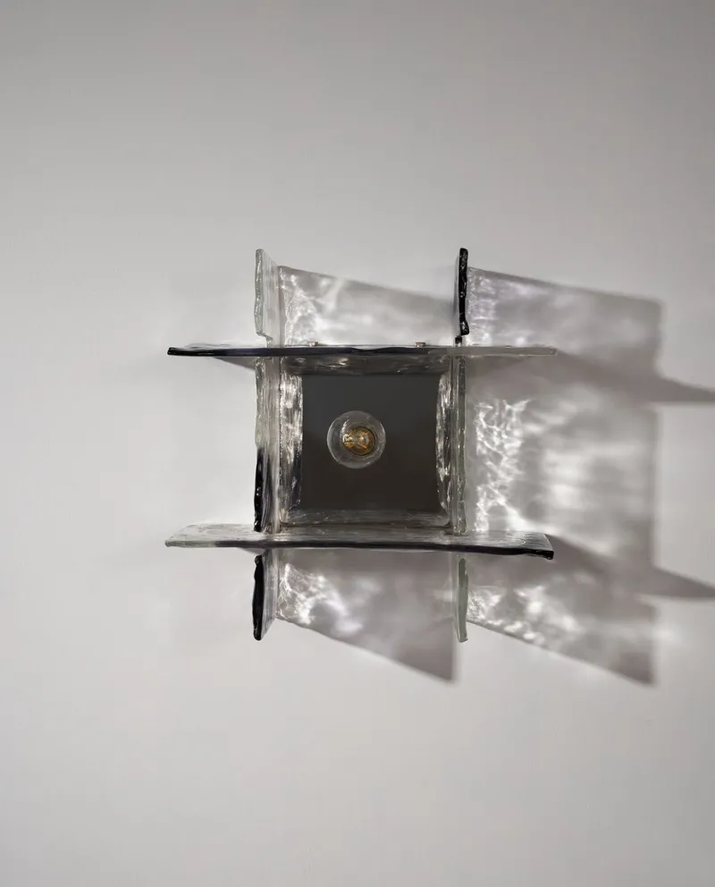 Pamono Glass Model Ice Wall Light by Carlo Nason for AV Mazzega, 1970