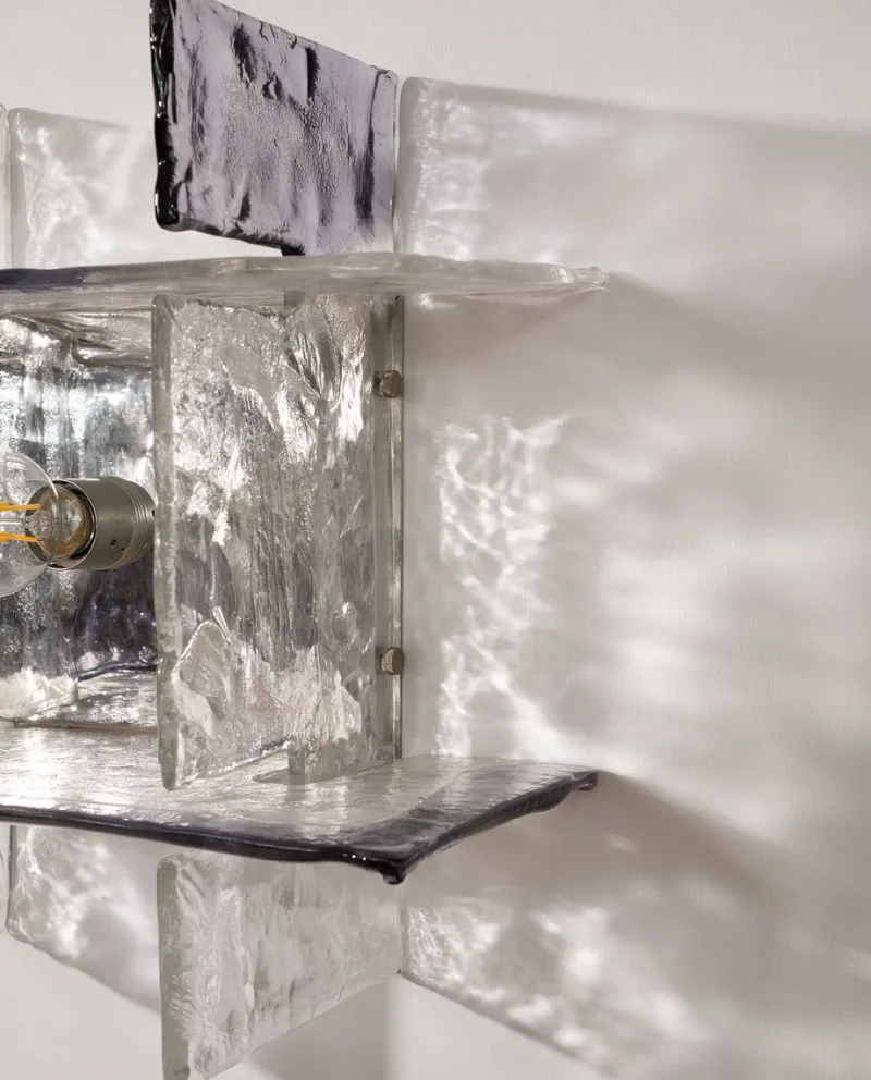 Pamono Glass Model Ice Wall Light by Carlo Nason for AV Mazzega, 1970