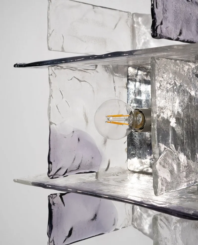 Pamono Glass Model Ice Wall Light by Carlo Nason for AV Mazzega, 1970