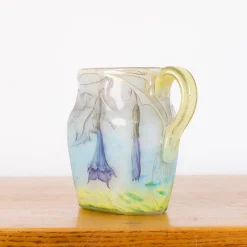 Online Pamono Glass Paste Pitcher Decorated with Daturas and Dragonflies by Jean Daum for Daum Nancy, 1889