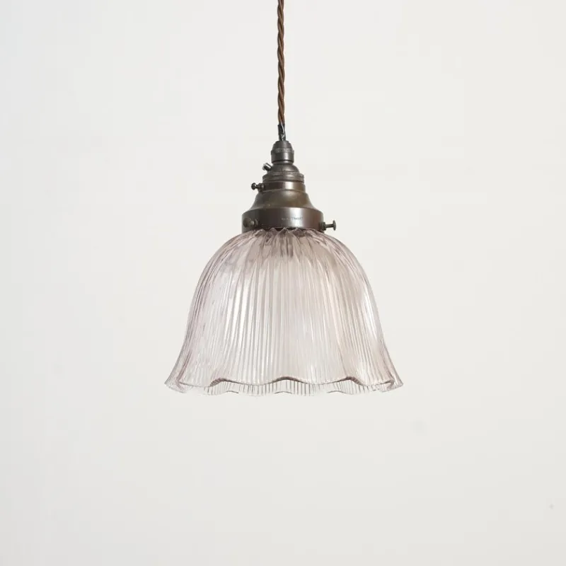 Pamono Glass Pendant Light from Holophane, 1940s> Ceiling Lights