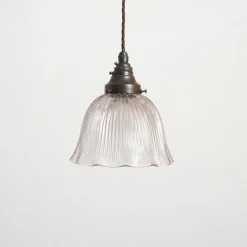 Pamono Glass Pendant Light from Holophane, 1940s> Ceiling Lights