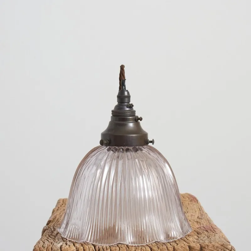 Pamono Glass Pendant Light from Holophane, 1940s> Ceiling Lights