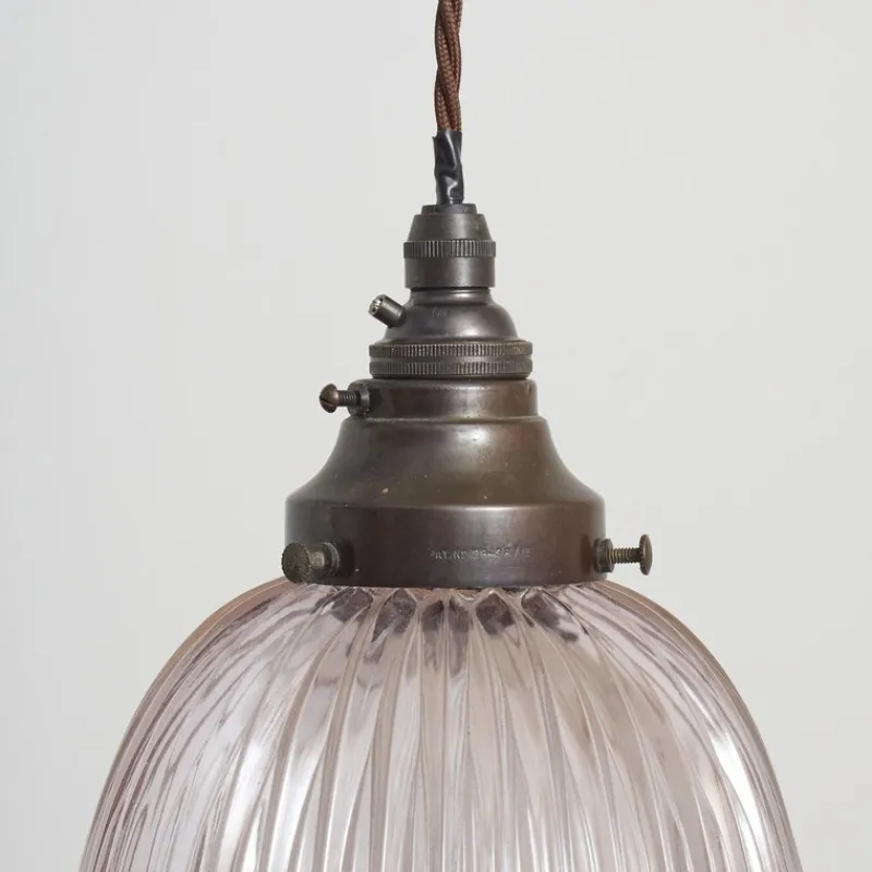 Pamono Glass Pendant Light from Holophane, 1940s> Ceiling Lights
