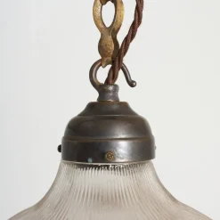 Pamono Glass Pendant Light from Holophane, 1940s><noscript><img width=