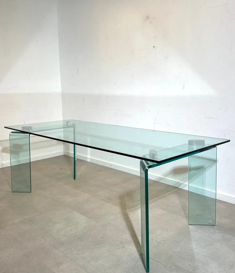 Clearance Pamono Glass Ray Dining Table from Fiam