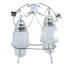 Pamono Glass Salt and Pepper Shakers with Lids and Silver Frame, Set of 2> Salt & Pepper Shakers