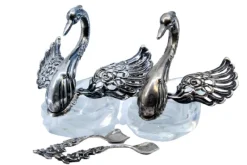 Pamono Glass Salt and Pepper Shakers, Set of 2> Salt & Pepper Shakers