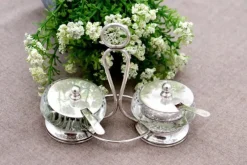 Hot Pamono Glass Salt and Pepper Shakers, Set of 2