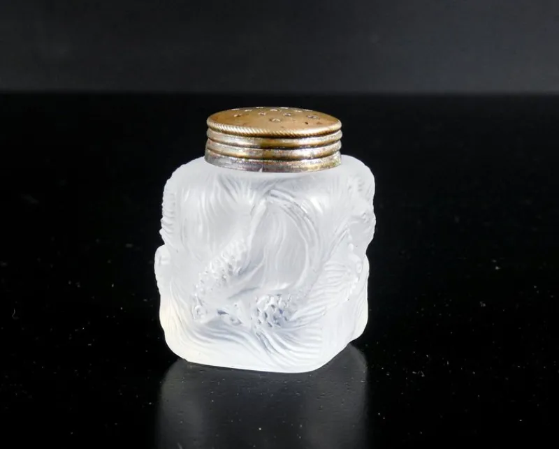 Pamono Glass Salt or Pepper Shaker in the style of Lalique> Salt & Pepper Shakers