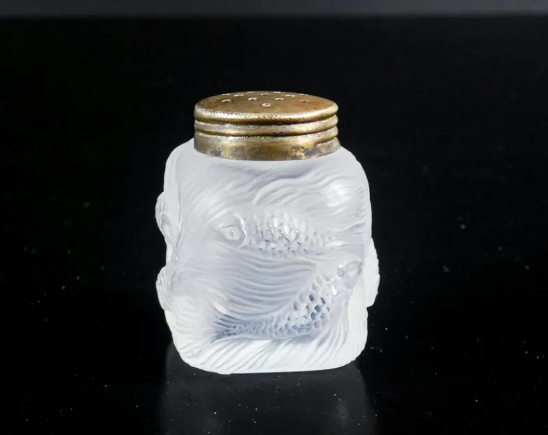 Pamono Glass Salt or Pepper Shaker in the style of Lalique> Salt & Pepper Shakers